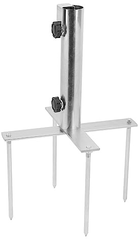 Soporte de paraguas enterrado resistente con 4 picos y llave inglesa, estaca de metal para playa al aire libre, césped, patio, base de sombrilla, ancla de paraguas para mayor estabilidad