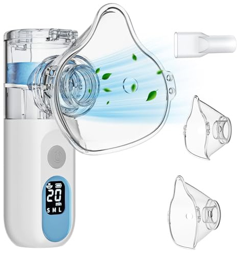 Nebuliser Machine for Adults - Handheld Mesh Nebulizer Machine for Adults & Kids, Rechargeable Self-Cleaning & Advanced Digital Display Nebulizer with Adjustable Mist for Household and Travel Use