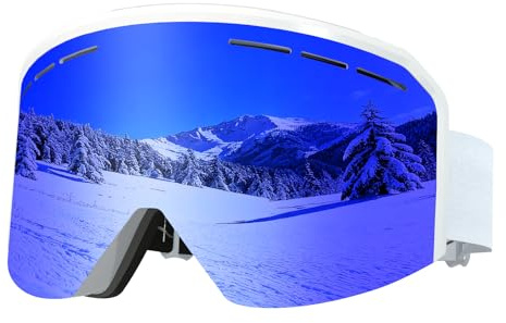 MXJ Gear Masque de Ski,YH359 Masque Lunettes de Ski pour Hommes Femmes Jeunes,Anti-UV Anti-Buée Lunettes de Snowboard,OTG Ajustables Lunette de Ski