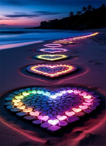 Puzzle 700 Piezas Corazón Guijarros Playa Entretenimiento Creativo Juguete desafío y Juego Educativo Rompecabezas para Adultos 52 x 38 cm Puzzles 700 Piezas Adultos