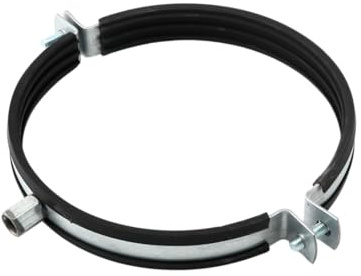 5x Lüftungsschelle 100 mm mit Schalldämmeinlage für Lüftungssysteme verzinkt Rohrschelle mit Gummieinlage Schraubrohrschelle M8/M10 Gewinde für Lüftungsrohr Schalldämmend vibrationsreduzierend