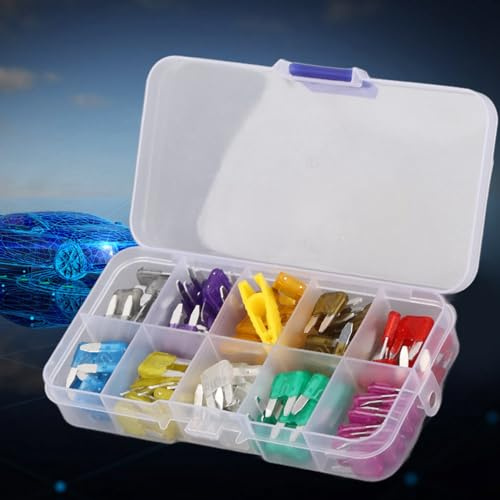 KIMISS Hochleistungs-100-teilige Auto-Standard-Flachsicherung Mini-Zinklegierung 2A 3A 5A 7,5A 10A 15A 20A 25A 30A 35A Automotive