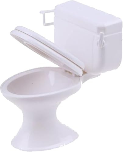 White Plastic Decoration 1:12 House Toilet House Bathroom Furniture Mini Toilet Decoration for House Decoration Accessories Dollhouse Furniture Cake Topper Bathroom Accessories