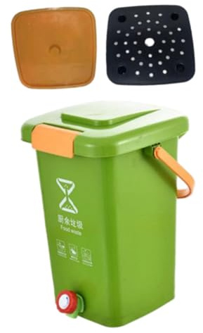 osiuujkw Seau à Compost de Cuisine avec poignée élégante conçue pour simplifier Le tri et la Gestion des déchets. Poignée Facile à Prendre en Main et Poubelle Compost d'intérieur étanche, Vert, M.