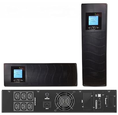 Gruppo di continuità Ups 1000VA 800W con display lcd Onda Sinusoidale Tower/Rack AVR 6 uscite PC computer videosorveglianza dvr protezione da sovratensioni sbalzi di corrente stabilizzatore