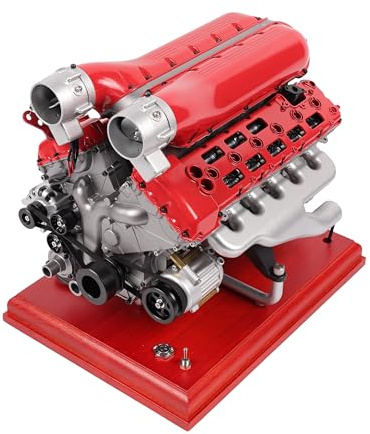 DM108 Metall-V12-Motor-Modellbausatz, funktioniert 800+ Teile, motorisierter 4-Takt-Motor mit elektrischem Antrieb, DIY-Stammbauprojekt und pädagogisches Geschenk für Erwachsene und Auto-Enthusiasten | Sichtbare 12-Kolbenbewegung, Viertakt-Ventilwirkung, Kurbelwellen- und Nockenwellenbewegung