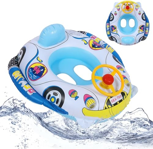 XIMEI Flotador Bebé con Volante, Baby Float Hinchable para Bebés, Anillo de Natación para Bebé, Flotador Piscina, Juguetes Bebe de Piscina 6 a 36 Meses (D)