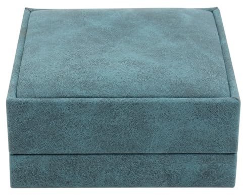 JEWEDECO Estuche para Joyería de Franela y Pu Azul, Caja Ligera para Guardar Broches y Joyas, Organizador Delicado para Fiestas de Cumpleaños y Bodas