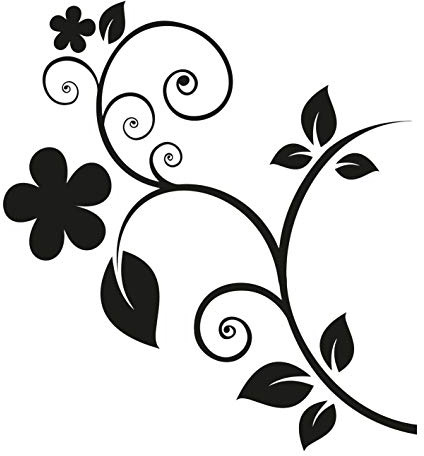 kleb-Drauf | Blumenranke | Verschiedene Größen und Farben | Autoaufkleber Autosticker Decal Aufkleber Sticker | Auto Car Motorrad Fahrrad Roller Bike | Deko Tuning Stickerbomb Styling Wrapping