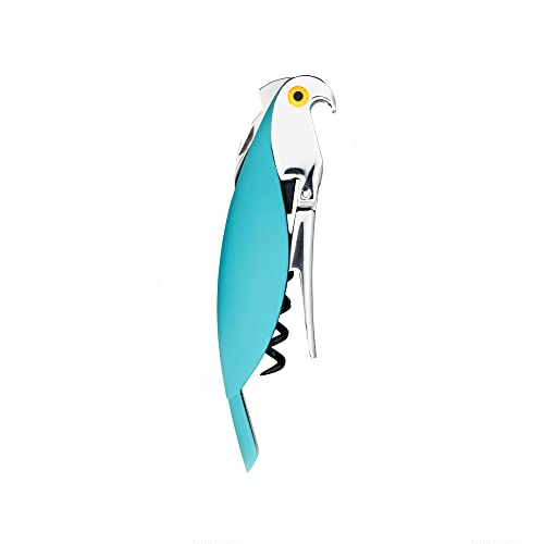 Alessi Parrot Sommelier-Korkenzieher aus Gußaluminium und PC, blau, 30 x 8 x 12 cm