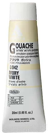 Holbein akryl gouache artister akryl polymeremulsion, 20 ml elfenbensvit (D042)