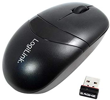 LogiLink ID-0069 platt stil 2,4 GHz trådlös USB-optisk mus med autolink