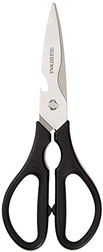 Amazon Basics Premium Tijeras de Cocina multifunción, 20,32 cm, Negro