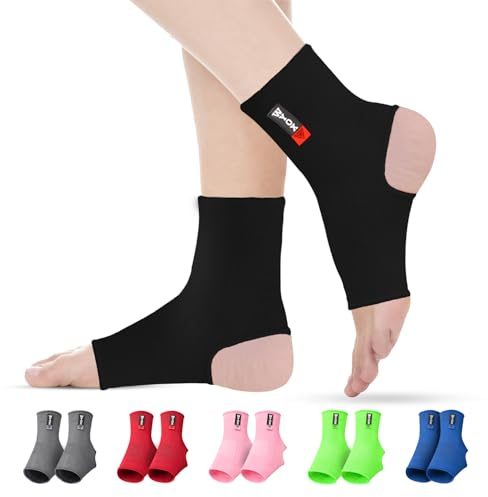 WYOX Ankle Brace for Sprained Ankle - Stabilizer Brace for Women, Support for Men, Achilles Tendonitis Wrap, and Compression Sleeve - Perfect for Running, Gym, Boxing, and Sports (Black, L/XL)