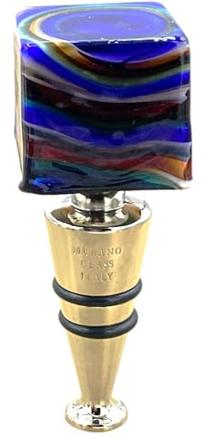 Vinciprova Le Gemme di Venezia Bouchon Bouteille Acier et Verre de Murano Made in Italy