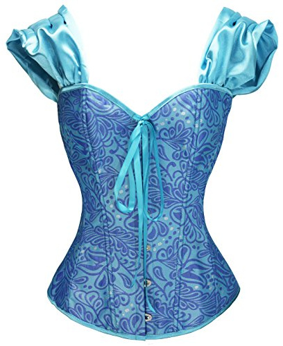 Bslingerie® - Corsetto da donna in broccato Blu (Cenerentola). 40-42