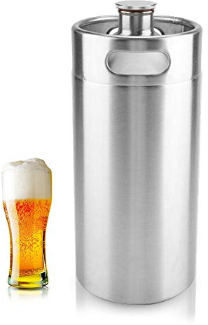 Mini Edelstahl Bierfass Growler Keg tragbares Bier Basteln Fass mit Spiraldeckel für Heimbrauen Hotelbar Kneipe 3.6L