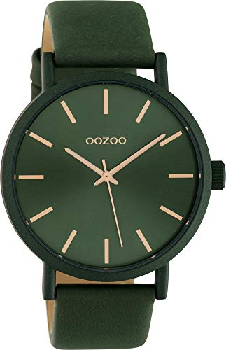 Oozoo Damenuhr mit Lederband 42 MM Colours of Unicolor Tannengrün C10453