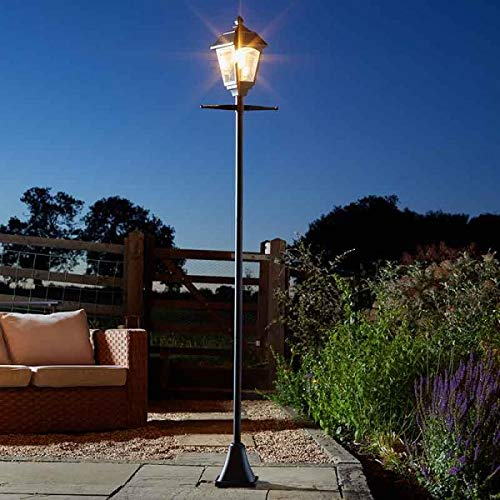 Garden Mile 2m Solar Lights Outdoor Garden Victorian LED Lantern Lamp Post - Tall Lamp Solar Lantern Outdoor Garden Light Night Security Ornaments and Floor Mount