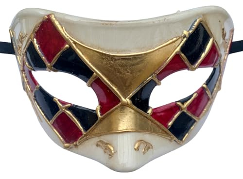 Lannakind Handgefertigte Venezianische Maske Augenmaske Colombina Ballmaske Damen und Herren (C13)