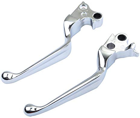 Vkinman Chrome Hand Levers Brake Lever + Clutch Lever Replacement for Harley Hand Controls 1996-2006