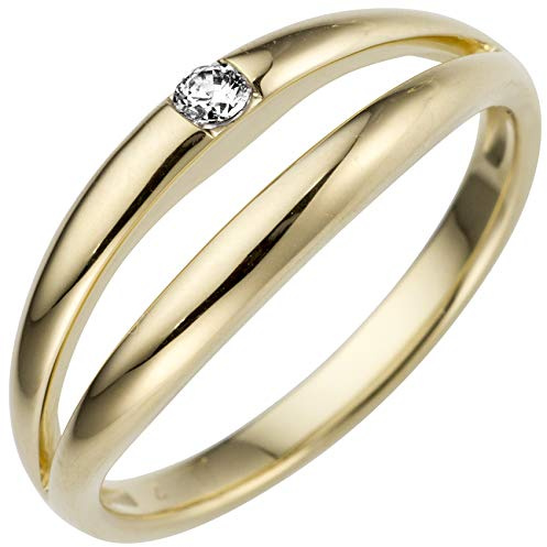 Jobo Damen-Ring aus 14 Karat 585 Gold mit Diamant Größe 60