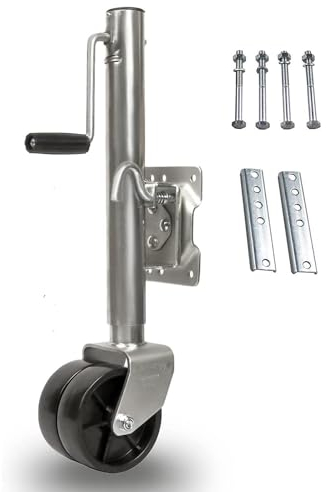 Stützräder Anhänger 680kg, 6 Zoll Faltbare PKW Anhänger Stützrad Rollen Schwerlast Kapazität Drehgelenk Trailer Zunge Anhängerheber Automatik Wohnwagen Stützrad Trailer