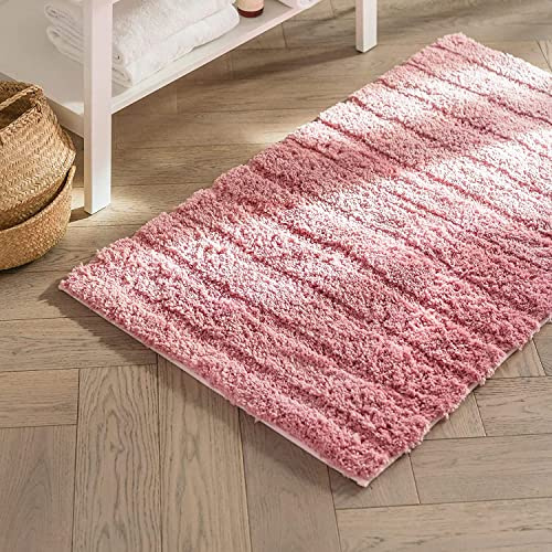 KARAT Badteppich Atlantis - extra flauschig & schnelltrocknend - Badezimmerteppich mit rutschsicherer Rückseite - Badematte Duschvorleger (60 x 100 cm, Rot)