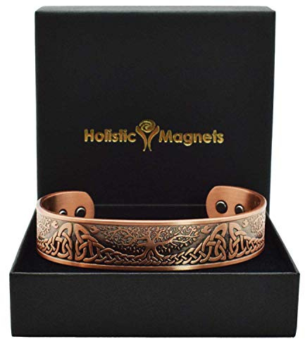Holistic Magnets® Kupfer Magnetarmband Herren Damen Arthritis Schmerzen Tendinitis Handgelenk Gelenkheilung Armband (TRL)-Keltischer Baum des Lebens (L: Handgelenk 19,5-22cm)