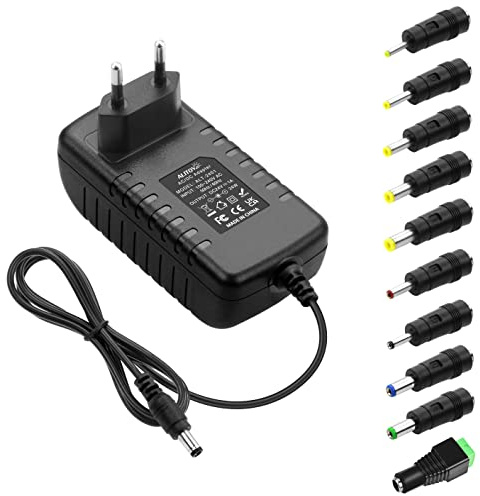 ALITOVE 24V 1A Netzteil mit 10 Steckern für LED-Streifen, Router, Kameras | 800mA 500mA Adapter, Ideal als Ersatz für defekte Original-Netzteile bei Reparaturen, DIY und Reisen