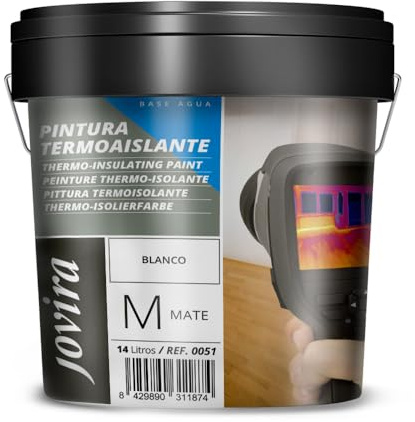 Pintura Aislante Térmica, Anticondensación (Termoaislante).Para superficies de hormigón, morteros de cemento, ladrillo, yeso. Mejora el aislamiento térmico (frio-calor) y acústico. (14 Litros) A-26C