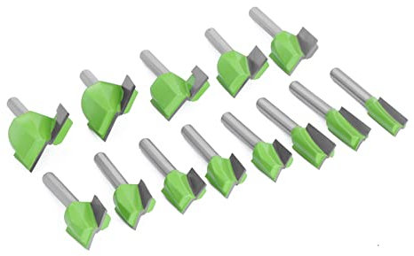 13-teiliges Bodenreinigungs-Fräser-Bit-Set, 6,35-mm-Schaft-Reinigungs-Bodenbohrer-Gerade-Fräser-Bit-Set for die Holzbearbeitung