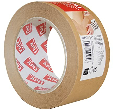 APLI 19547 - Nastro adesivo in carta Kraft 48 mm x 50 m per etichettatura, confezioni regalo, artigianato - Nastro marrone ecologico - Eco-imballaggio.