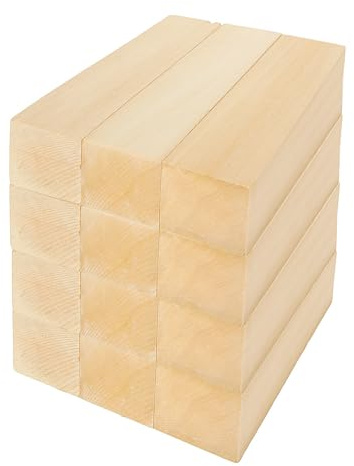 LDHHYH Basswood Carving Blocks Set, 12 Pieces, 5 x 1.5 x 1.5 inch, Unfinished Wood Blocks for Whittling, DIY Home School Use