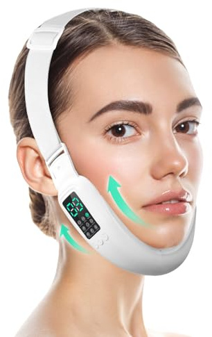 Ceymodir Machine électrique intelligente double menton et visage en forme de V avec 8 modes et 15 intensités réglables - Appareil en V pour femme