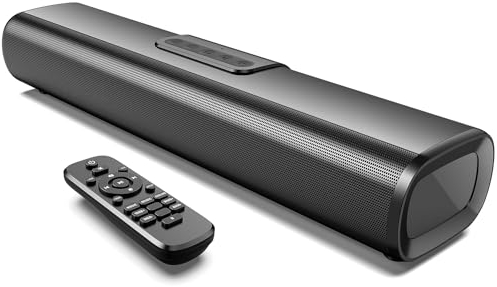 Sound Bar for TV, 50Watts-16 Inches Small Bluetooth Sound Bar with HDMI(ARC), Optical, AUX and USB Inputs, Wall Mountable TV Soundbar with Remote Control and Surround Sound for Smart TV, PC, Gaming