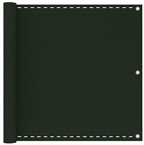 Homgoday Pantalla para balcón verde oscuro, 90 x 500 cm, de HDPE, para exteriores, balcón, jardín, divisor exterior, separación exterior, jardín, separador exterior
