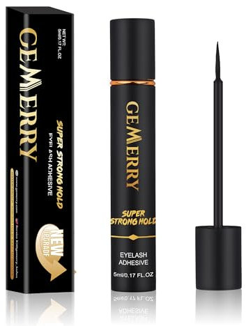 GEMERRY Colle Faux Cils Noir Professionnel Longue Tenue 12h Imperméable Black Lash Glue 5ml 0.17oz