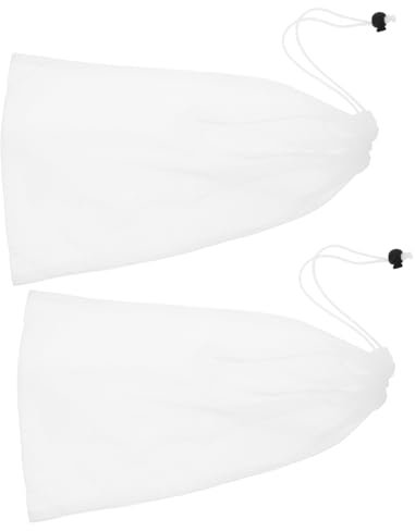 ROMISBABA 2pcs Pool Filter Socks for Skimmer Baskets Fine Mesh Vacuum Cleaner Bags for Swimming Pools Easy Attachment with Locking Cord Compatible with Inground