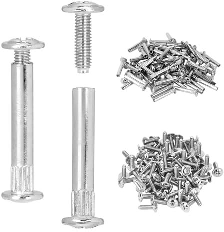 QWORK® 150 Pezzi Ferramenta per Mobili, Viti di Collegamento Armadi, Viti di Collegamento per Mobili di Spessore 31-40 mm