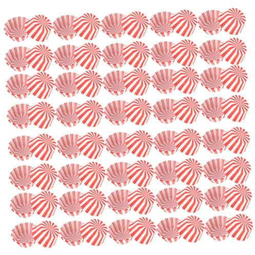 Générique Caissettes à Muffins En Papier Sulfurisé 100pcs Rayures Rouges Et Blanches Résistantes Chaleur Pour Cupcakes Et Gâteaux Pour Anniversaires Et