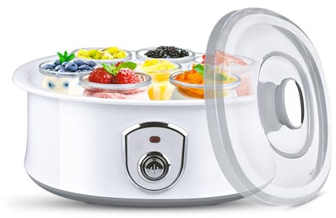 MiBoce Yogurtera Totalmente Automática De 1,5 L, Pequeña Máquina De Yogur para Uso Doméstico, con 7 Frascos De Vidrio, Control De Temperatura Constante De 42-50 ℃