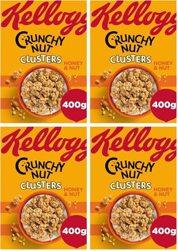 Kellogg's Crunchy Nut Honey And Nut Clusters Breakfast Cereal 400g (Pack of 4)