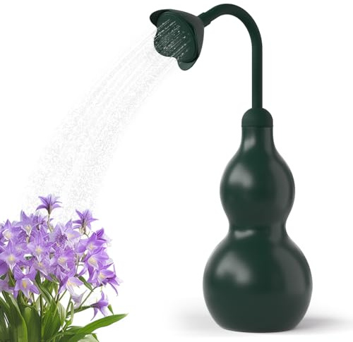 BKSAI Regadera Plantas Interior, 2 in 1 Regadera Bonsai Pequeña con Cabezal Iluvia Desmontable, Mini Regadera Ergonómica para Balcón Jardín Suculentas Plantas Delicadas y Flores - Verde Oscuro, 325ML