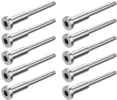 predolo Kit per ringhiera con cavo invisibile da 10 pezzi, ricevitore invisibile e terminale perno a pressare, 1/8, versatile per tenditore a pressare,