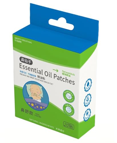 Lot de 20 patchs nasaux naturels pour bébé - Pour le nez bouché, légers - Aromathérapie - Aide au sommeil pour bébés à partir de 6 mois