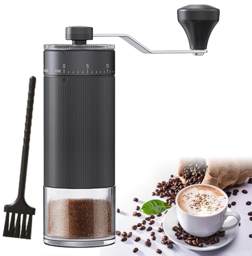 Moulin à café manuel portable avec 40 réglages réglables, moulin à café manuel avec capacité de 25 g et manivelle pour voyage, camping, bureau, maison (céramique)
