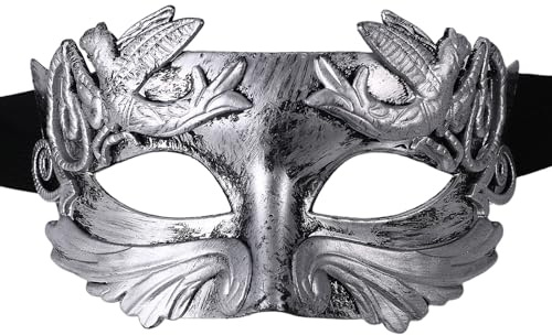 JewelryWe Maskerade Venezianische Maske für Herren, Antike Griechische Römische Maskenball Masken Männer Augenmaske Kostümsmaske für Halloween Karneval Burlesque Ball Party