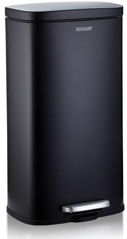KARAT Cubo de basura negro 30 litros – Cubo de basura de acero inoxidable – Sistema de separación de basura para cocina – (Dustin)