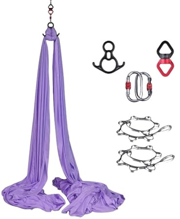 INLANDSIS Toalla vertical de yoga (8 x 2,8 m) – Toalla de yoga para colgar, columpio trapezoidal, fuerte capacidad de transporte, protección segura, juego de columpio de yoga, acrobacia, toalla de